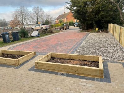 Brindle Block Paved Driveway with Light Grey Footpath in Rugby (6)